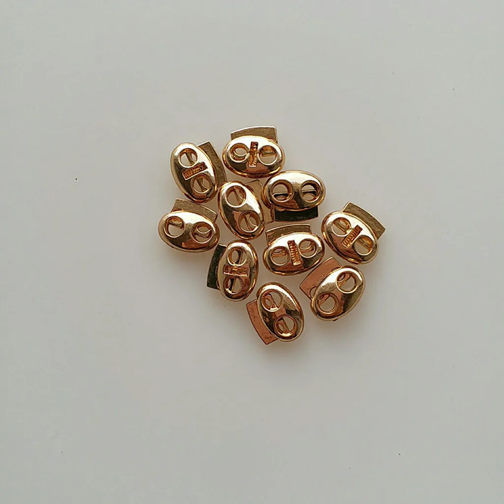 10pcs Travel Dual Holes Cord Locks Spring Loaded Stopper Toggle Buckle Clamp