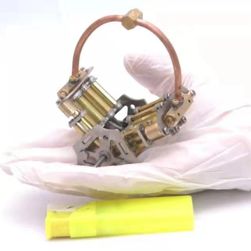 Микро V4 модель с паровым двигателем медный цилиндр поршень скользящий клапан номинальное рабочее давление 1,5~ 3 кг