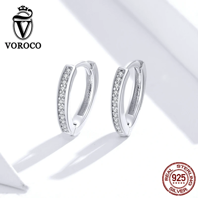 Серьги гвоздики VOROCO BKE868 из стерлингового серебра 925 пробы в форме сердца с