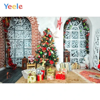 

Yeele Christmas Backdrop Winter Tree Gift Arched Window Photography Background Photo Studio Photobooth Shoot Photophone Props