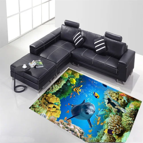 3D Океанский ковер, ковер для гостиной, спальни, Акула, ковер для стола, нескользящий детский домашний милый напольный коврик, морской мир, Детский ковер на заказ - Цвет: 8