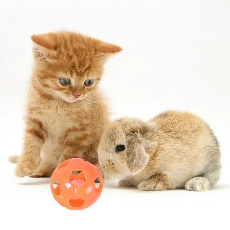 10 Pcs/lot 4CM Cat toy Multicolored Pet Baby Squeakers Rattle Ball Noise Maker Insert Dog Toy Pets Interactive Toy pet products