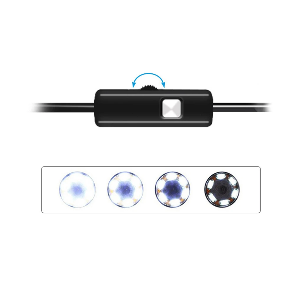 Промышленный 3 в 1 черный бороскоп HD камера тип-c USB эндоскоп осмотр 6 Led ноутбук водонепроницаемый гибкий видео