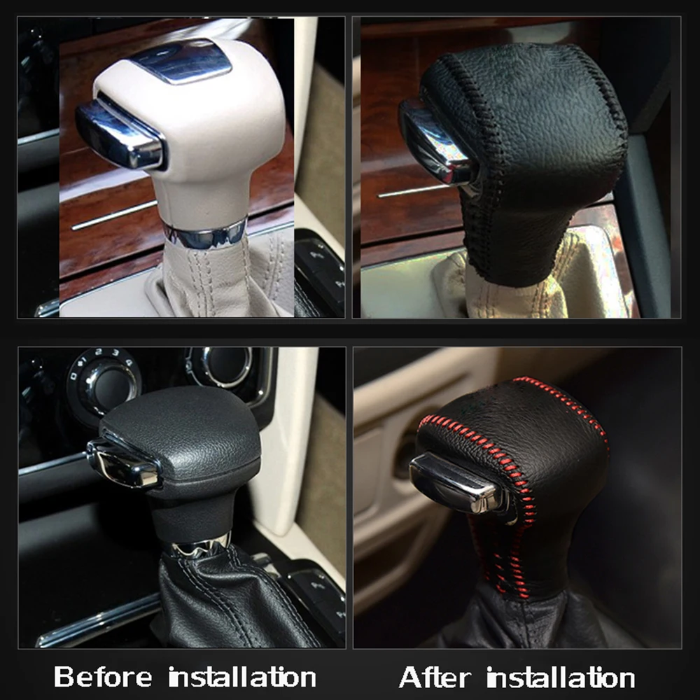 Автомобильный Стайлинг кожаный чехол для Skoda Octavia 2007 2008 2009 2010 2011-2013 Головка рычага автоматической коробки передач рукоятка рычага переключения передач Шестерни подшипники чехол