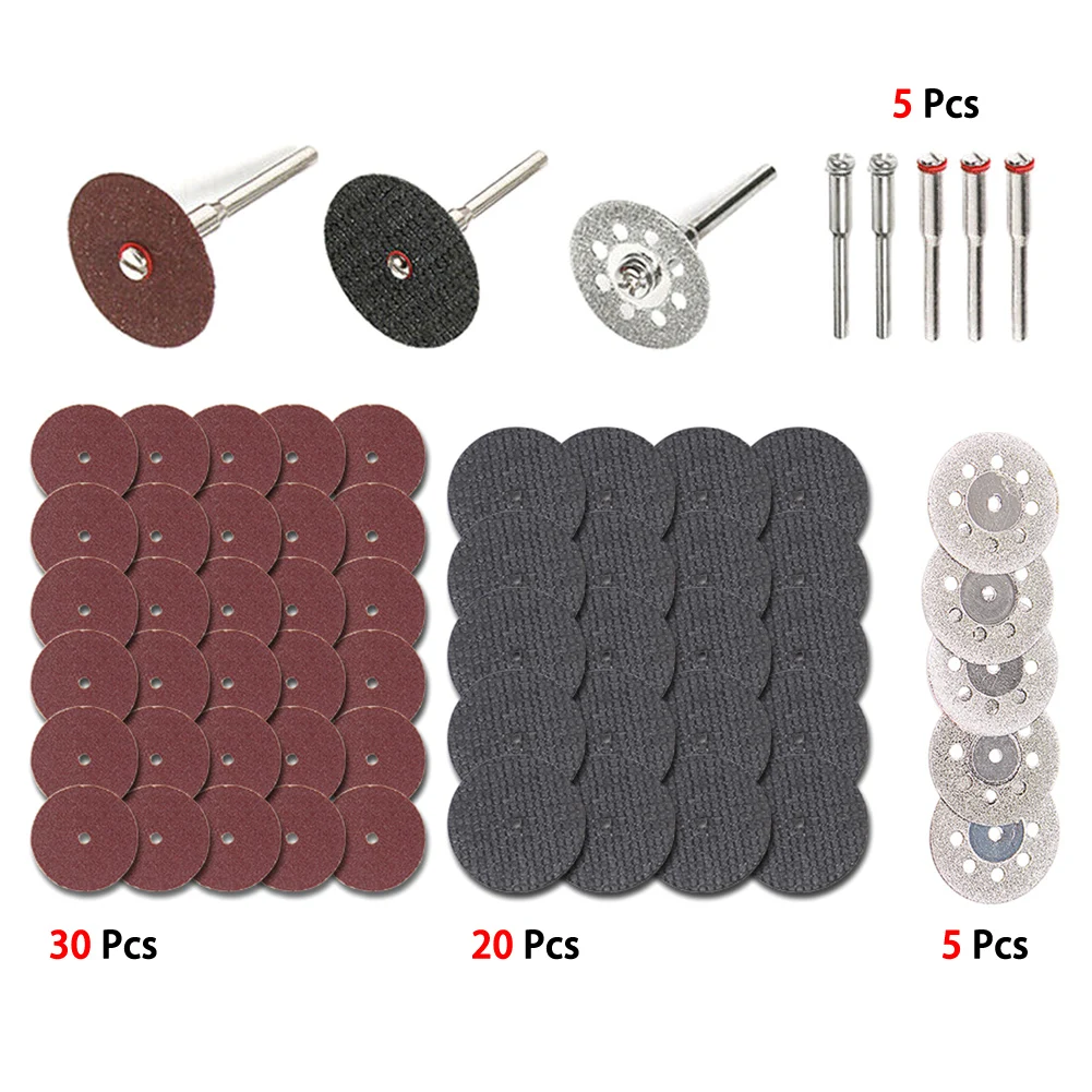 

60PCs Diamond Cutting Disc & Drill Bit For Rotary Tool Glass Metal Sanding Wheel Saw Cutter Rotary Tool Accessories
