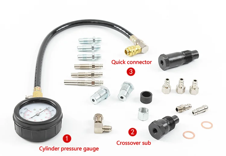 TU-15 Diesel Engine Compression Cylinder Pressure Tester Gauge Kit