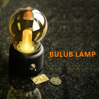 

USB Charging Lamp Led Portable Night Lamp Home Decor Creative Retro Night Light bedroom Bedside Rechargeable Mini Night Light