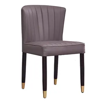 

Europe Household Solid Wood Dining Chair Hotel Chair Leather Chair Restaurant Hotel Villa Club Canteen Light Luxurious Chair