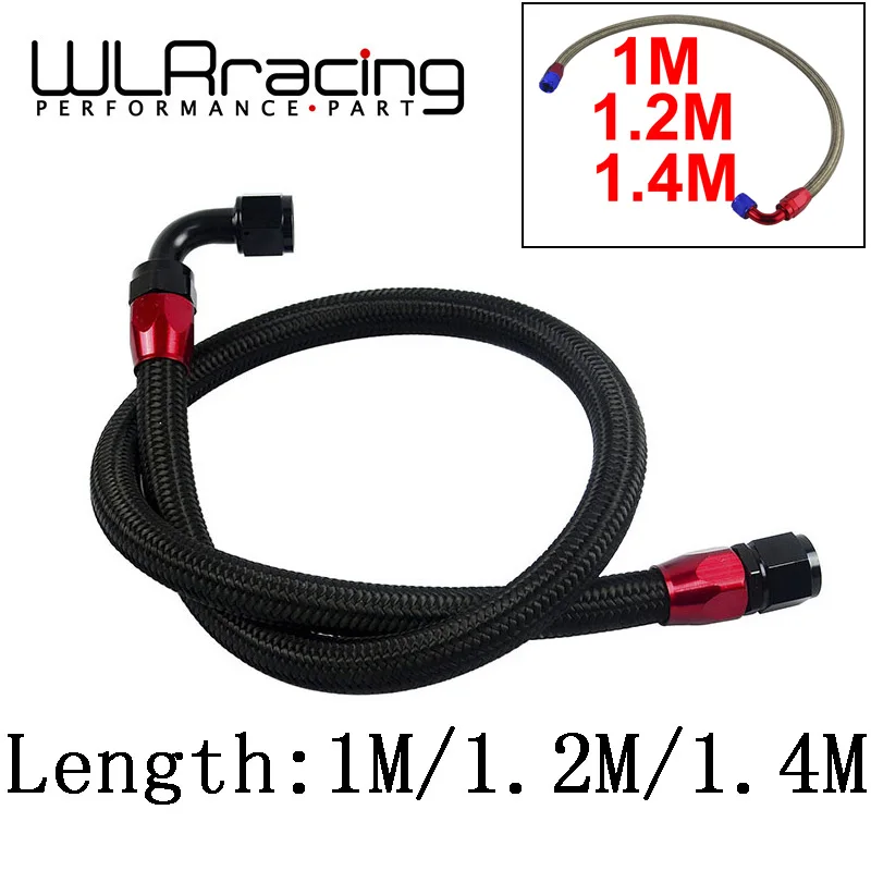 

WLR - AN10 1M/1.2M/1.4M Stainless Steel Brained Oil Hose Line Hose Tube With 0Degree 90Degree Swivel Hose End Fitting Installed