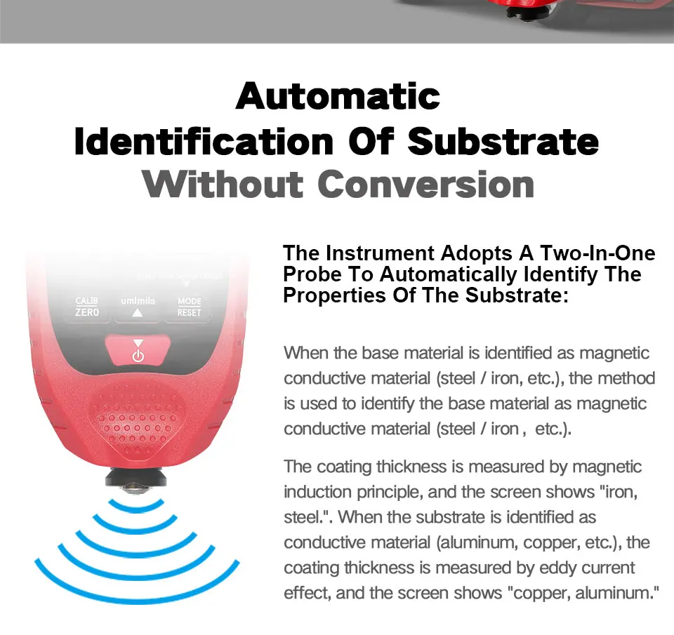 R& D GM998 красная краска толщиномер покрытия автомобиля краска из металла с гальваническим покрытием толщина тестер метр 0-1500um Fe& NFe зонд