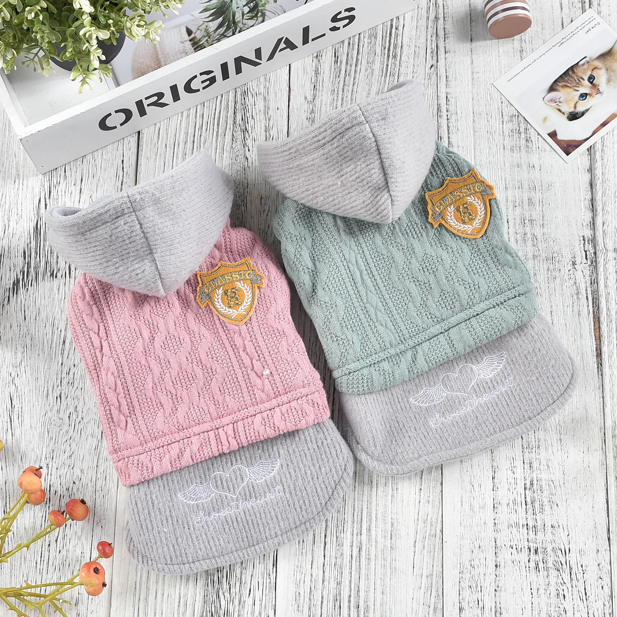 Dogs Cats Knited Sweater Hoodie Pet Puppy Coat Jacket Outfit
