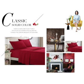 

4pcs Bed Sheet Set Polyester Bed Sheets Many Colors Durable Bed Sheet for Home Bedroom Home Textile FP8