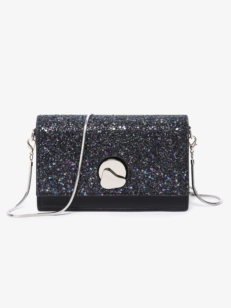 

2019 Hot Selling Sequin Water Droplet Lock Square Sling Bag Online Celebrity Shoulder Oblique WOMEN'S Bag Bag Korean-style Trend
