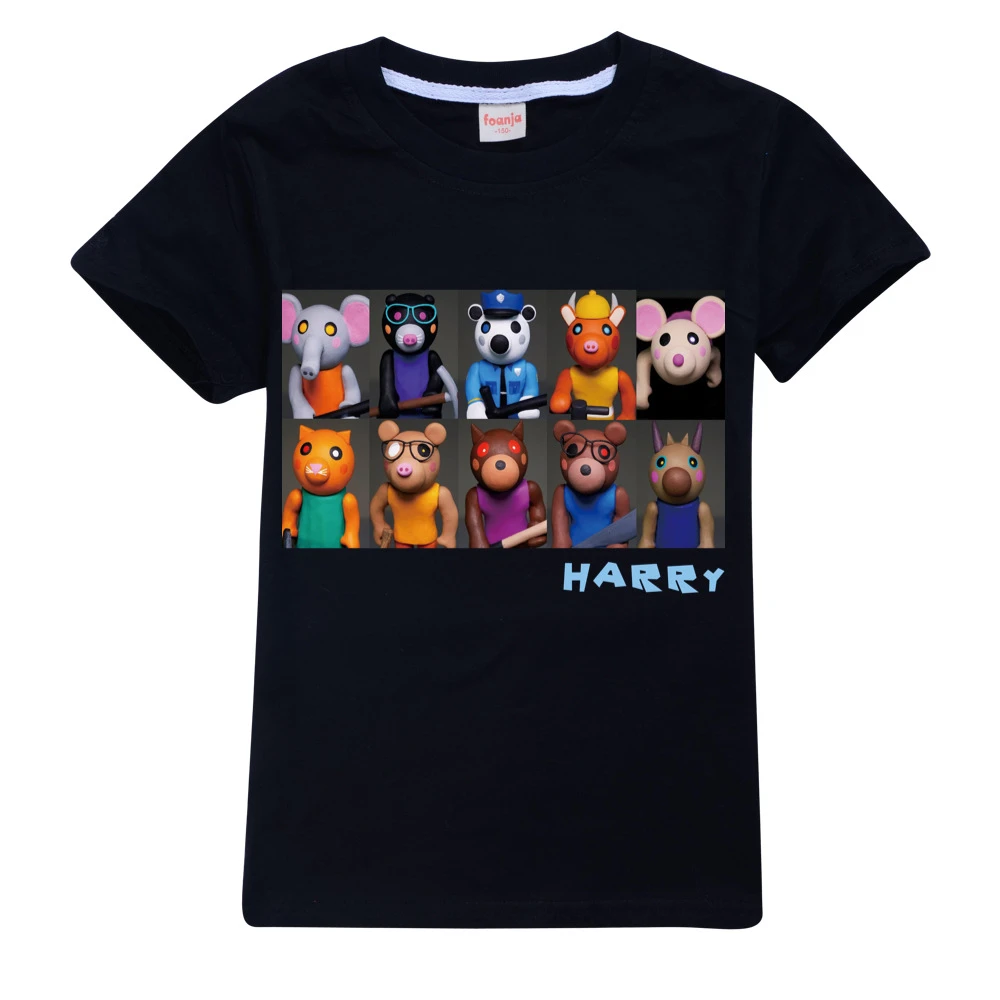 Children S Summer Short Sleeved T Shirt Robloxing Piggy Cartoon Pattern For Boys Girls Kids Sport Tops Teen Children Clothing Aliexpress - hatsune miku shirt roblox