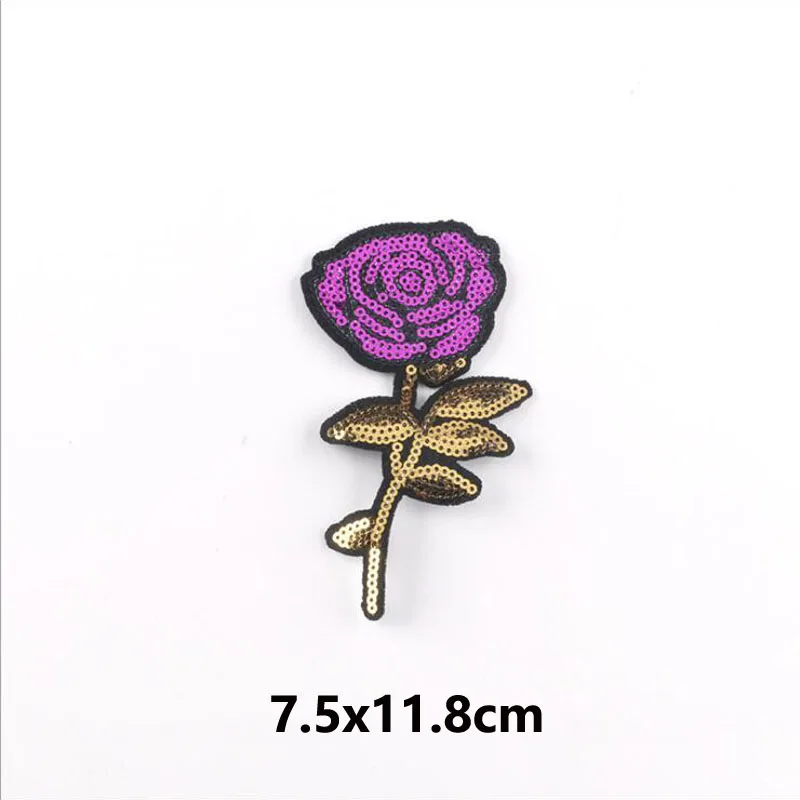 20pcs Rose Flower Lip Shoes Badge Iron On Sequined Patches For Clothing  Heat Transfer Patch Appliques Jeans Jacket Patchwork - AliExpress
