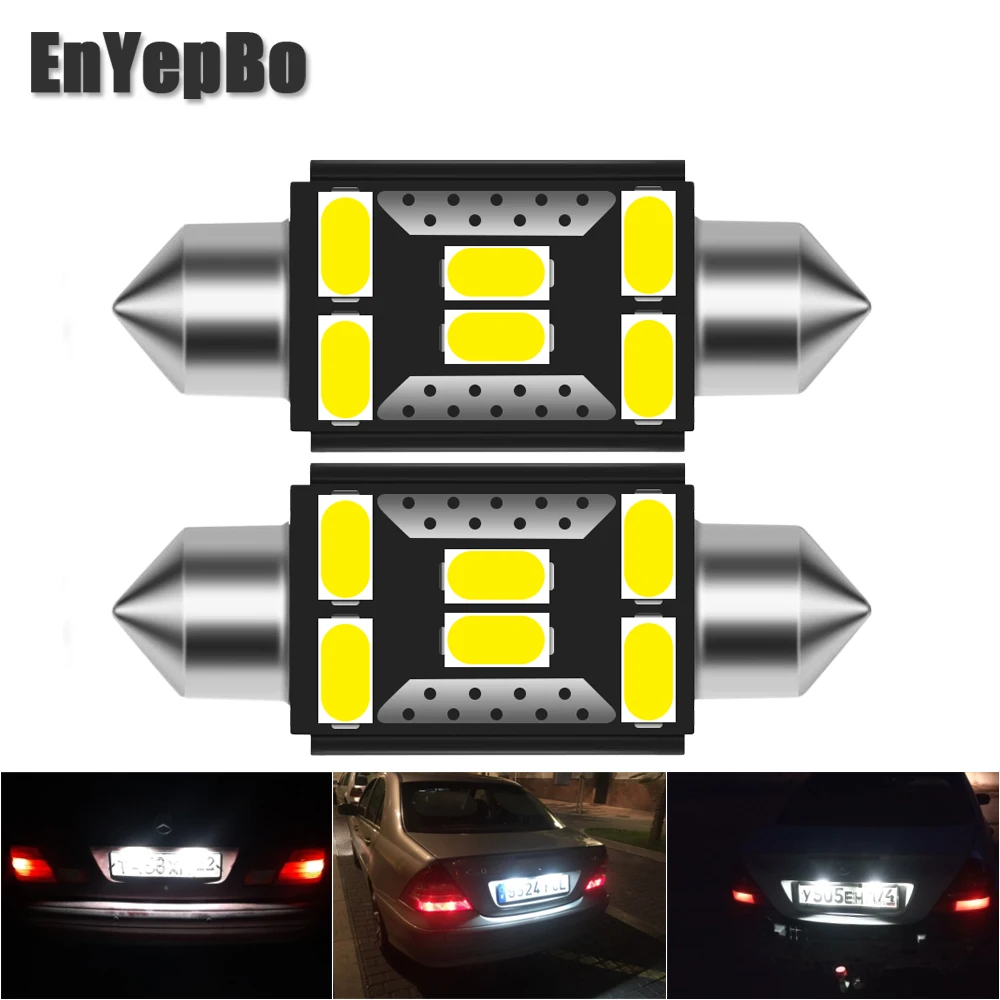 2Pcs LED Car License Plate Light C5W 36mm For Mercedes Benz E320 / 2005