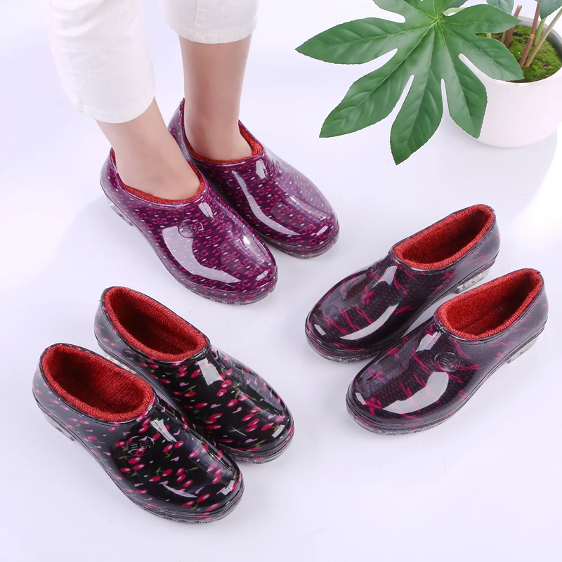 Botas de lluvia imprescindibles para el hogar, zapatos de agua de goma para  mujer, zapatos de trabajo de cocina para fregar y lavar la ropa,  otoño|Botas hasta el tobillo| - AliExpress