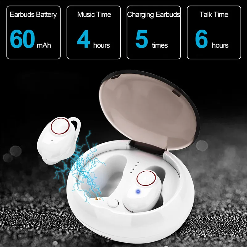 Беспроводная гарнитура V5 TWS True wireless Earbus с беспроводным зарядным устройством с поддержкой QI 29