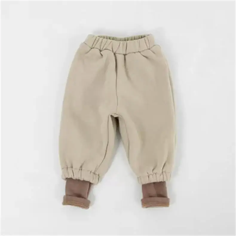 Коллекция года, зимняя детская одежда в Корейском стиле Новые повседневные плотные штаны для мальчиков и девочек зимние леггинсы для девочек