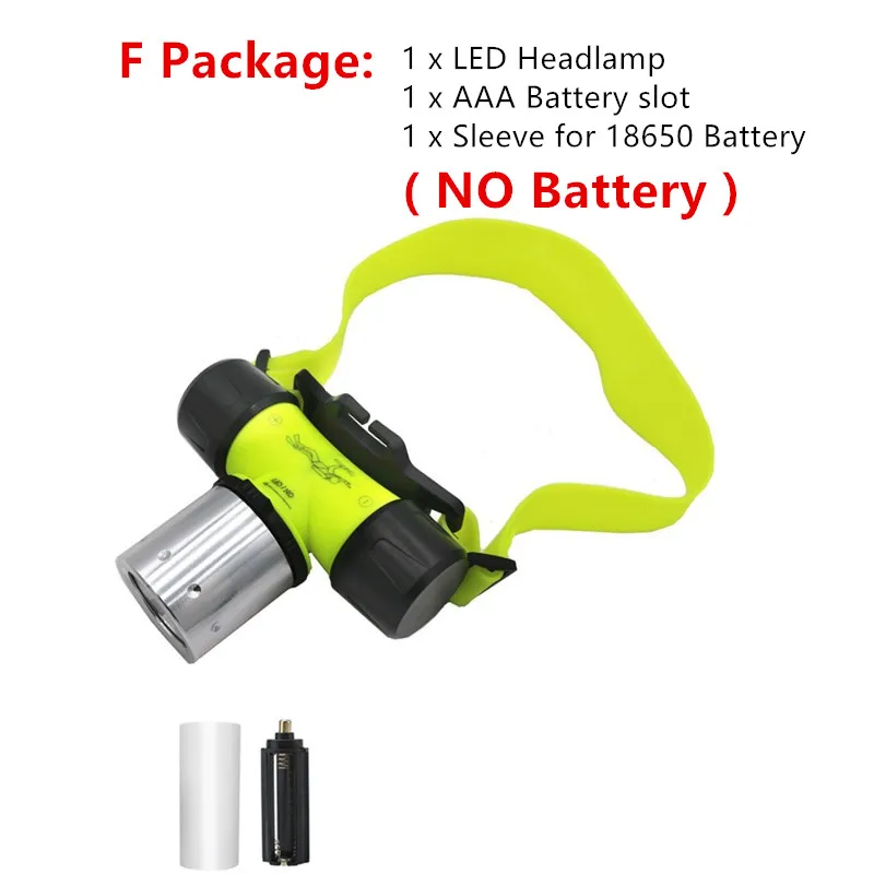 Underwater 5000LM XM-L T6 LED Diving Headlamp Flashlight Torch Headlight