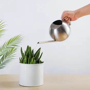 

1L Stainless Steel Watering Can Pot Long Spout Kettle for Indoor Garden Plants Flower Succulent Bonsai