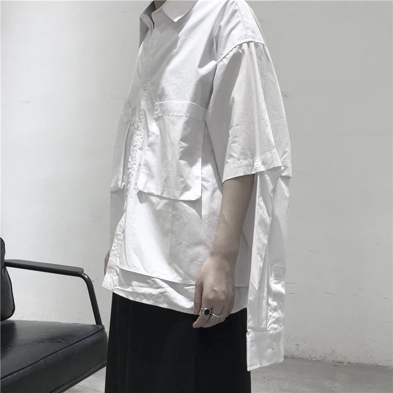 S-6XL! новая мужская одежда GD Hair Stylist Модная рубашка со съемным рукавом из двух частей костюмы для певцов больших размеров