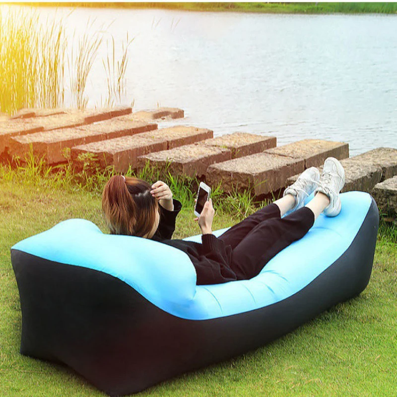 

Camping inflatable Sofa lazy bag 3 Season ultralight down sleeping bag air bed Inflatable sofa lounger trending products 2020