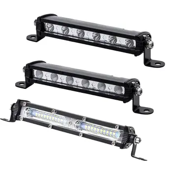

7'' LED WORK LIGHT BAR ULTRA THIN 12V 24V CAR TRUCK WAGON PICKUP SUV 4X4 DRIVING HEADLIGHT SINGLE ROW BUMPER INDICATOR LAMP