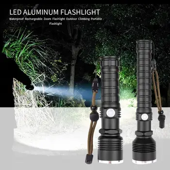 

4000LM XHP70 MINI LED Flashlight Torch 400M Lighting 20W 5Modes Rechargeable Telescopic Zoomable Glare Lamp Powerful Flashlight