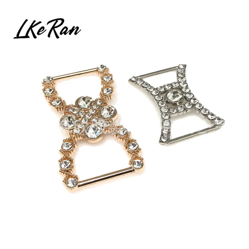 더블 로드 라인석 슬라이드 버클, 크리스탈 웨딩 장식, 리본 및 신발 벨트, 의..