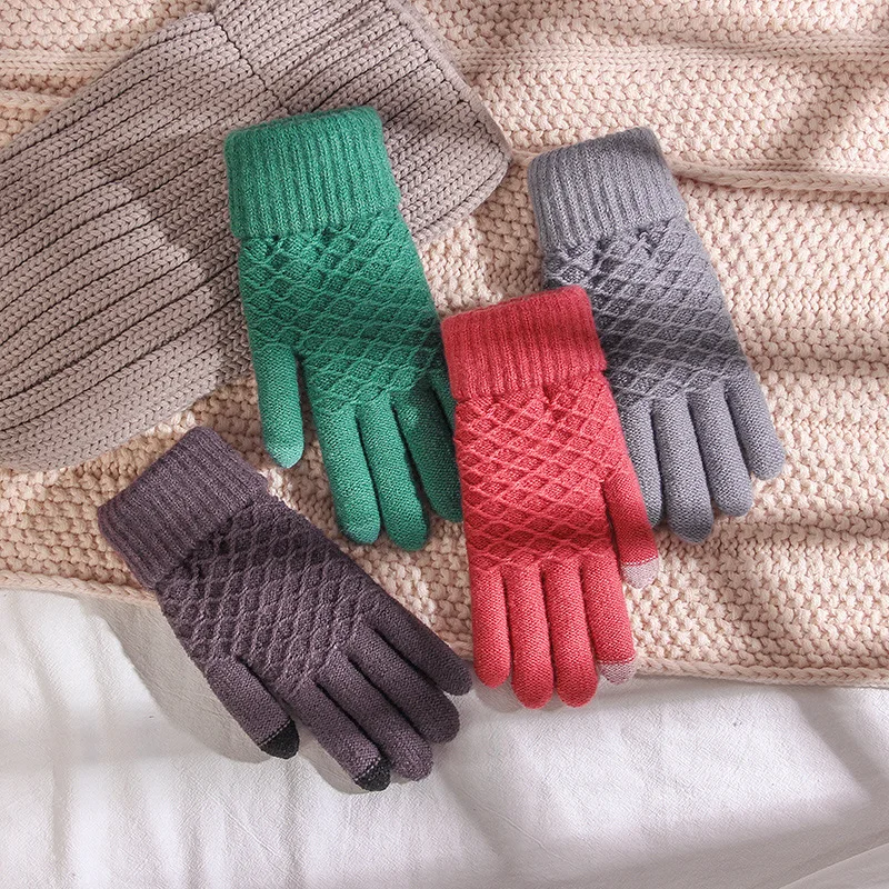 Перчатки зимние Guantes Invierno Mujer плюс толстые теплые Neri бархатные пять пальцев Сенсорный экран Eldiven Modis Gants Femme варежки