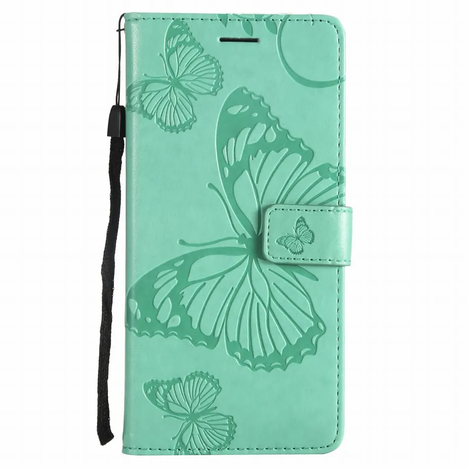 Кожаные чехлы с бабочкой для Apple iPhone 11 Pro Max 5 5S SE 6 6S 7 8 Plus XR X XS Max откидные чехлы с подставкой DP06F - Цвет: Green