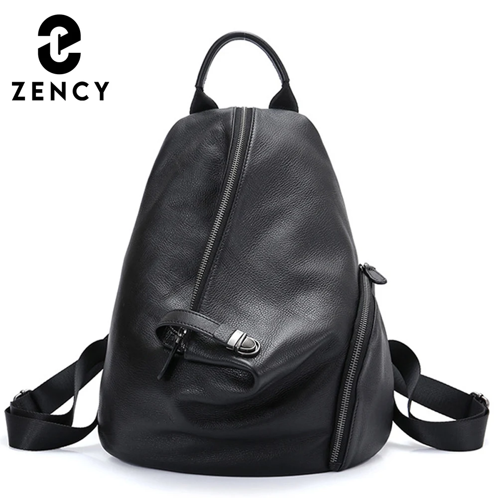 Повседневный женский рюкзак Zency из 100% натуральной кожи классический школьный