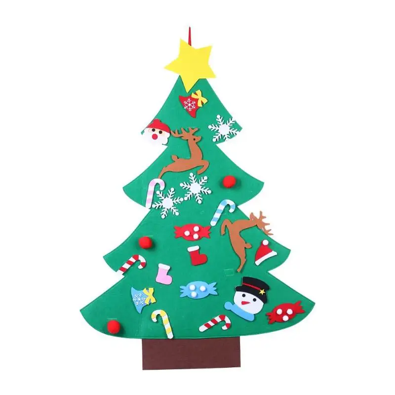 

Kids DIY Felt Christmas Tree Wall Hanging Ornaments Navidad Xmas Home Decoration Accessories Gift christmas decorations for home