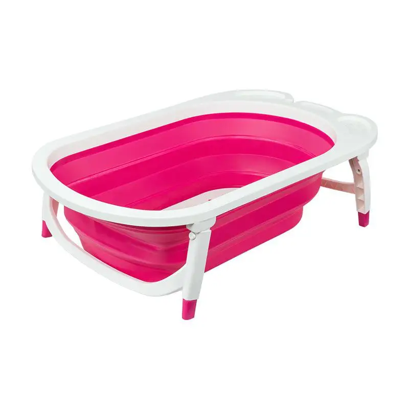Children's Bathtub Folding Bathtub, Enlarging Newborn Baby - Color: pink