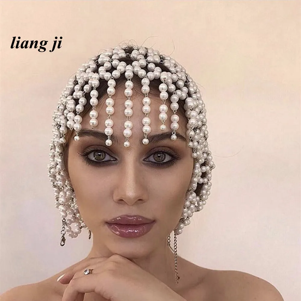 

Totally Hand-made Make Grid Hair Decorations Lmitation Pearl Tasselhead Ornament Marry Accessory Part Bride Hairpin Luxury Cap