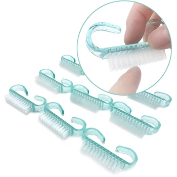

20pcs Plastic Nail Cleaning Brush For Nail Care Nail Dust Soft Remover Small Angle Green Manicure Pedicure Nail Salon Tools