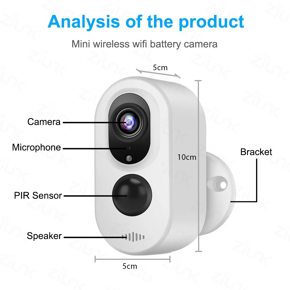 Wi Fi камера с питанием от аккумулятора 3.0MP HD наружная беспроводная ip наблюдения