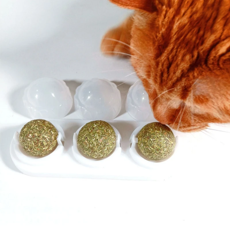 3 шт./партия самоклеящаяся вращающаяся кошка Silvervine Lick Ball для кошек настенное крепление молярный Прорезыватель игрушка для питомца кота Прорезыватель игрушка для собак, очищающая зубы