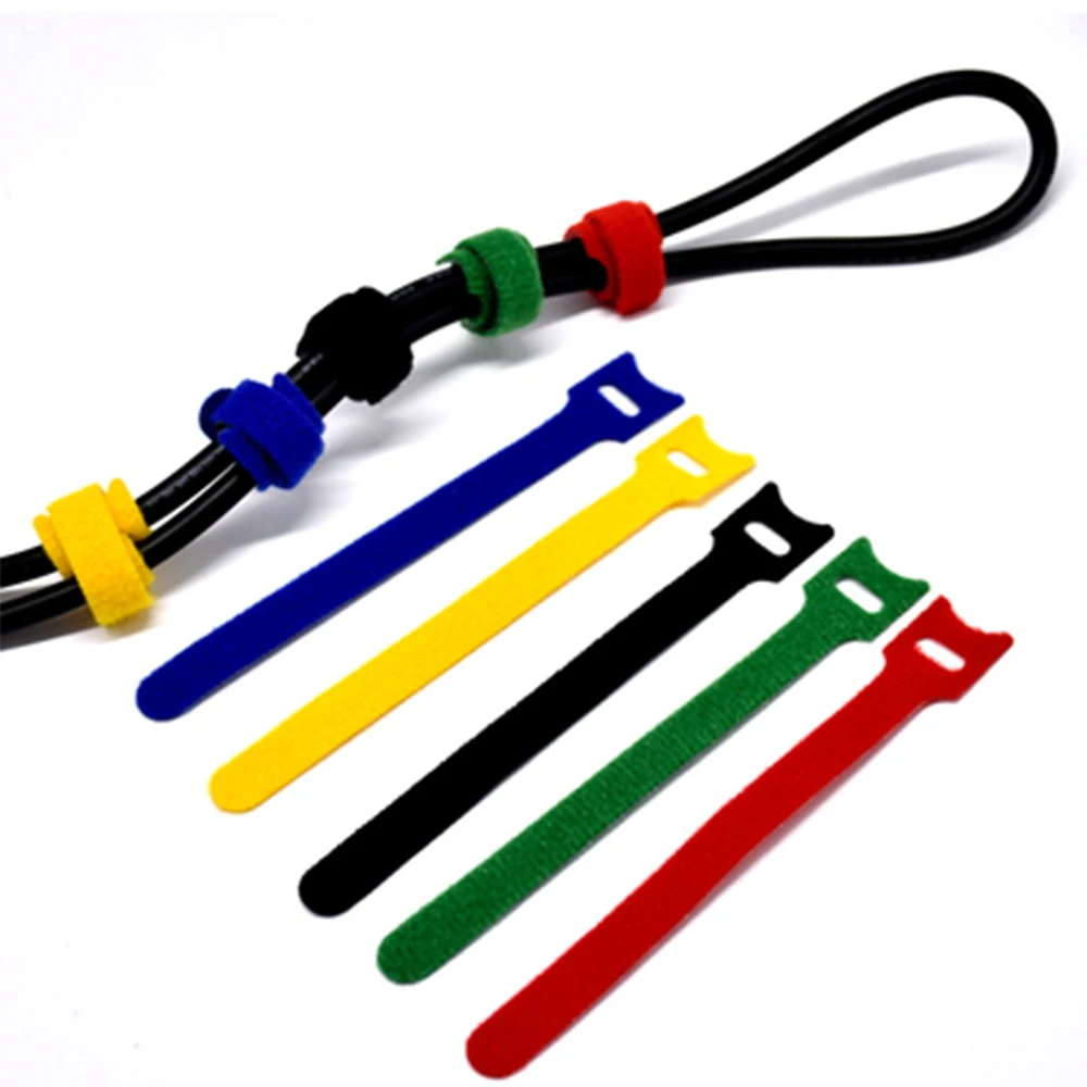 50pcs /100pcs Releasable Cable Ties Colored Plastics Reusable Cable ties Nylon Loop Wrap Zip Bundle Ties T-type Tie Wire