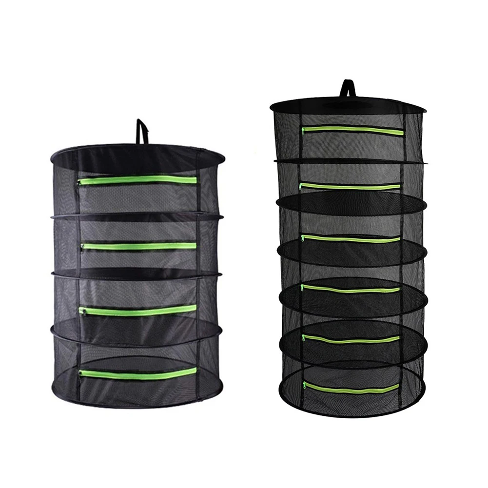4/6 Layers Herb Drying Net Hanging Basket Folding Dry Rack Herb Drying Net Dryer Bag Mesh For Flowers Buds Plants Organizer afbeelding