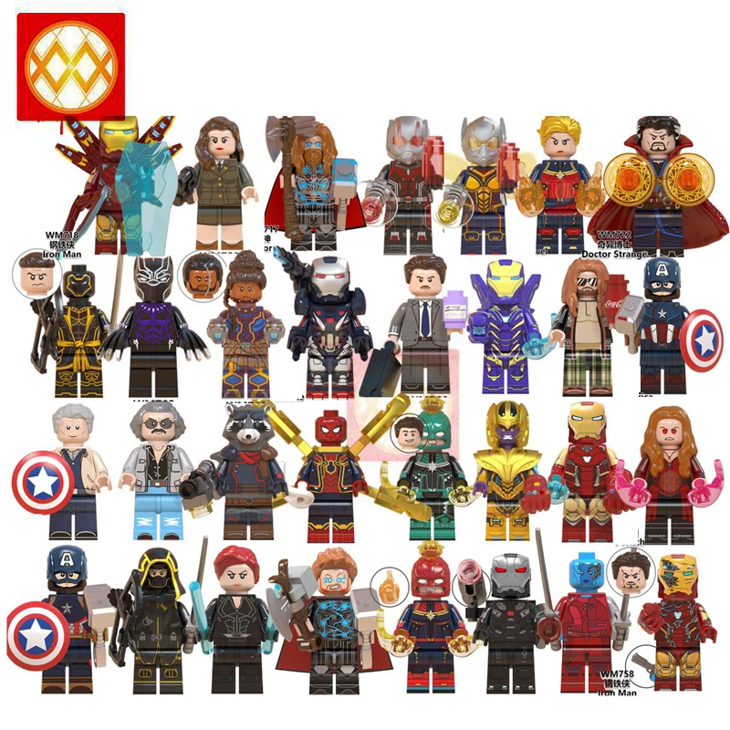 

Single Avengers Endgame Iron Man Thor Captain Ant Man Wasp Doctor Strange War Machine Scarlet Witch Building Blocks Kids Toys