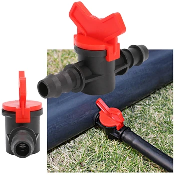 

New Sell 5Pcs 16mm Coupling Pipe Irrigation Water Hose Switch Plastic Valve C6UC