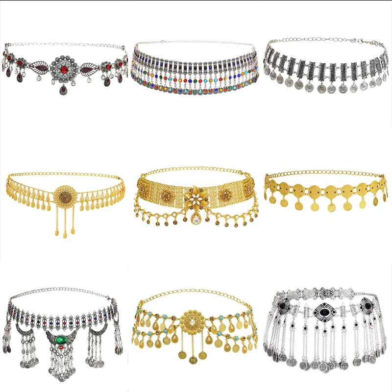 Cintur-n-de-cadena-de-Metal-ajustable-para-danza-del-vientre-cintur-n ...