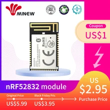 Нордический nrf52832 UHF-модуль беспроводной передачи данных 2,4 ghz приемник передатчик uart передатчики большого диапазона minew MS50SFB1