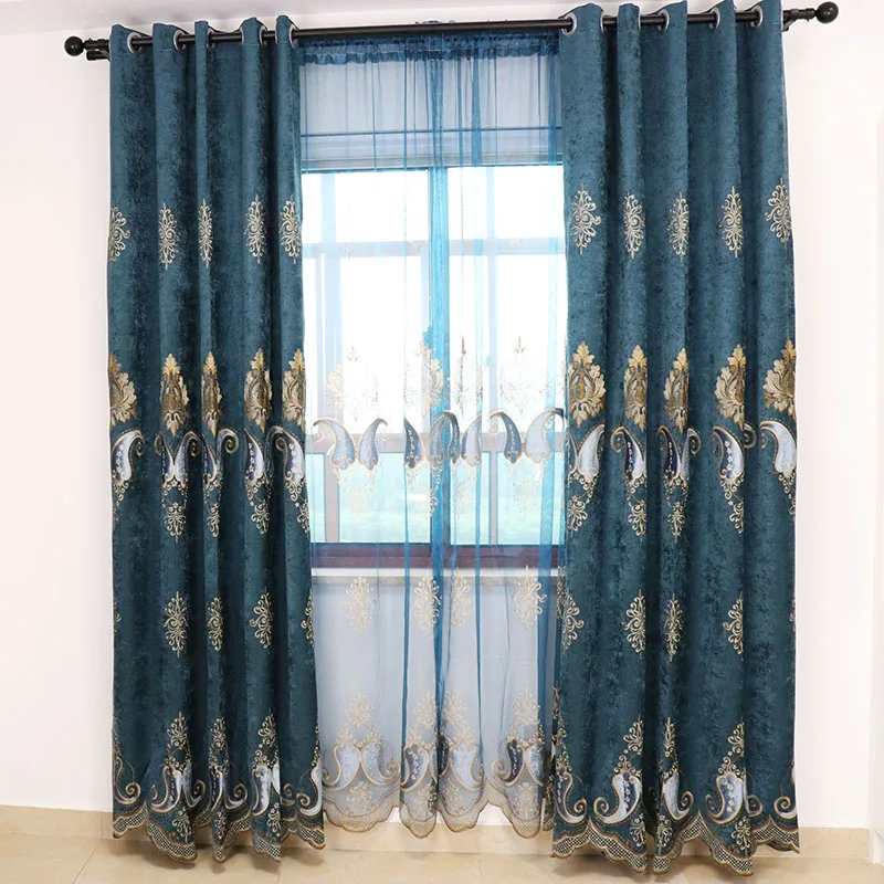 

Slow Soul Chili Blue Purple Coffee Beige Velvet Curtain Embroidered Europe Curtains For Living Room Bedroom Luxury Blackout