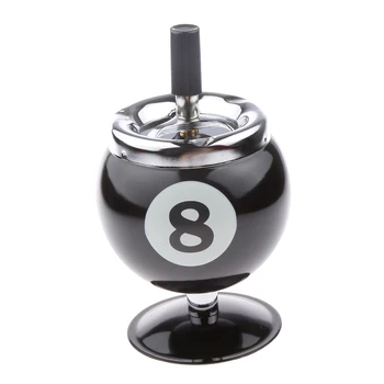 

Collectible Gift Aluminum Pool Billiard Ball Ashtray With Base Black 8