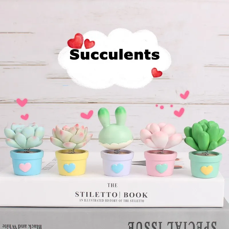 

Succulents Toys Figure Blind Box Girl Gift Kid Adorable Ornament Car Decoration Kawaii Simulation Plants Model Toys for Children