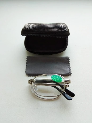 Design Reading Glasses Men Women Folding Spectacles Frame Silver Metal +1.0-+4.0
