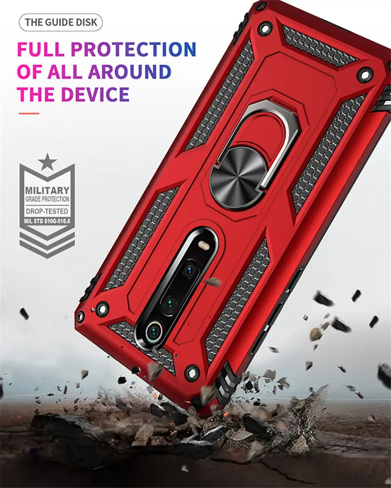 Для Xiao mi K20 Pro mi 9T mi 9 mi 9T CC 9E SE CC9 A3 Lite ударопрочный чехол с магнитным кольцом для Red mi Note 7 8 Pro 7A 8A